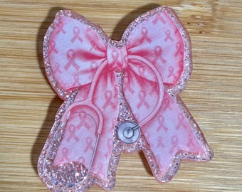 Breast Cancer Awareness Bow with Stethoscope