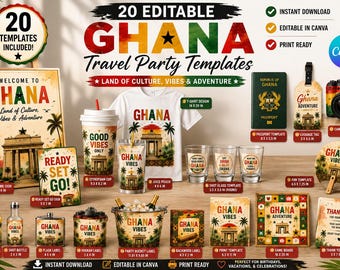 Paquete de recuerdos para fiestas de cumpleaños de adultos Plantilla Paquete de fiesta de viaje para niñas Juego de cumpleaños Tablero Cubo de fiesta Pasaporte Encendedor Backwood Etiqueta de ventilador