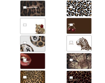 Diseño para tarjeta de crédito, pegatina de guepardo para tarjeta de débito, funda para tarjeta con estampado animal estético, funda para tarjeta de crédito DIY, funda para tarjeta de débito con archivo de corte Cricut