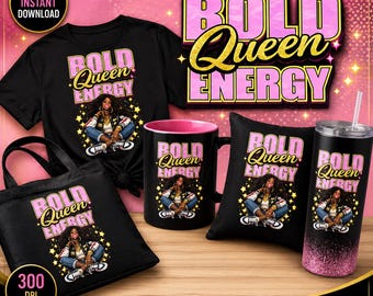 Feliz cumpleaños, Reina Chica PNG, Magia de Chica Negra, Diseño de Sublimación, Energía de Reina PNG, Arte de Mujer Negra, Camiseta de Chica Jefa, Descarga Digital DTF
