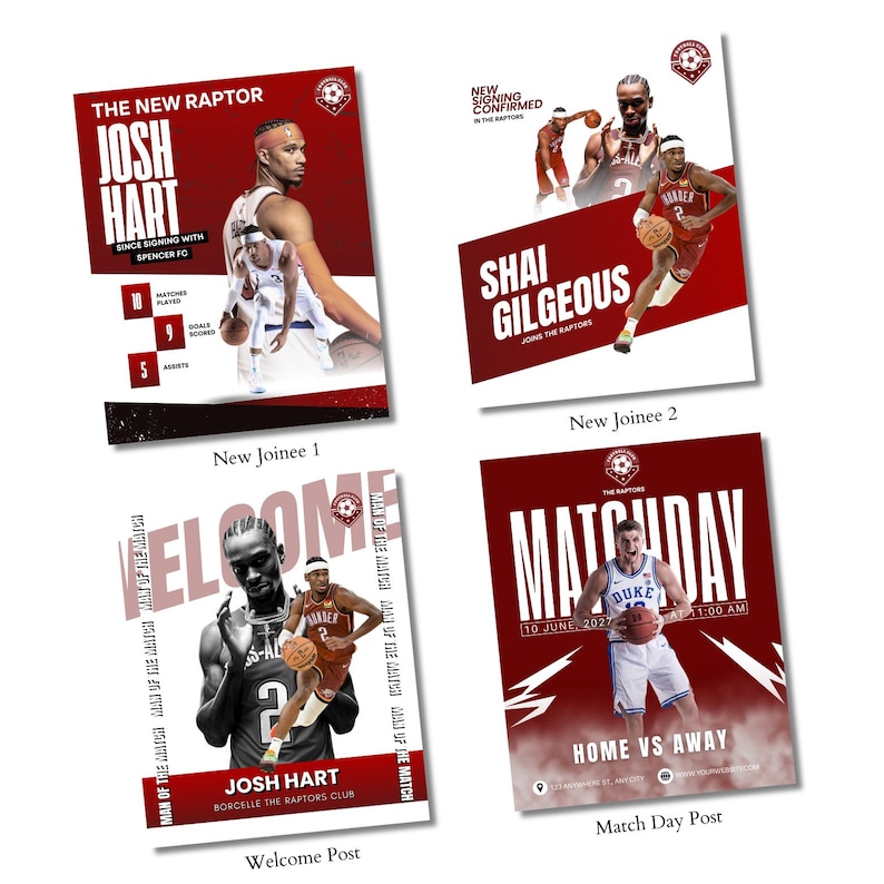 Sports Social Media Templates, Sports Canva Template, Editable Baseball Game Day & Player Spotlights Canva Templates,  Instant Download