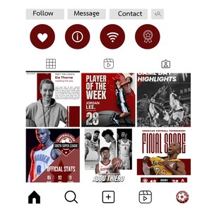 Sports Social Media Templates, Sports Canva Template, Editable Baseball Game Day & Player Spotlights Canva Templates,  Instant Download