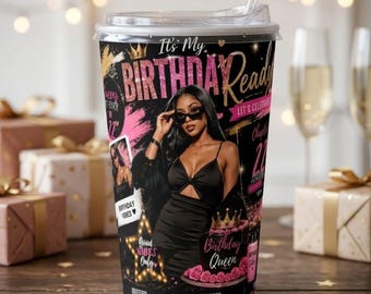Pegatinas para vasos de poliestireno, más de 10 pegatinas de cumpleaños, diseños de camisetas con temática Y2K, pegatinas editables de Virgo SZN para fiestas, etiquetas digitales para recuerdos