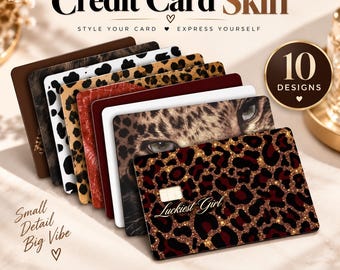 Credit Card Skin Template Credit Card Sticker Cheetah Debit Card Sticker Debit Card Cover Template SVG Card Skin Custom Debit Card Overlay
