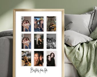 Custom Polaroid Photo Collage, Best Friend Gift, Canva Template