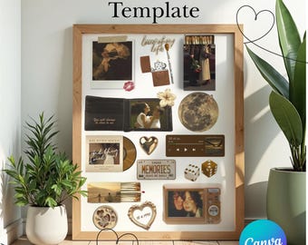 Matchbox/Matchbook Collage: Custom Personalized Couple Photo Poster Template Anniversary gift, Printable Gifts for him, Collage wall prints