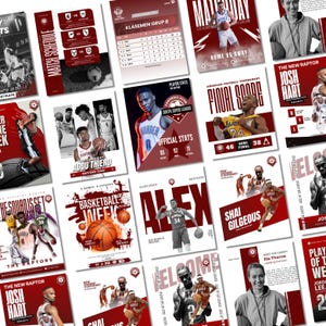 Sports Social Media Templates, Sports Canva Template, Editable Baseball Game Day & Player Spotlights Canva Templates,  Instant Download