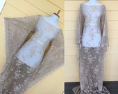 Vintage Lace Wedding Dress Sheer Beige Lace BoHo Hippie Wedding Dress Women 39 s Victorian Champagne LACE Gown Taupe Bell Sleeve Maxi Dress