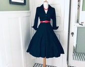 Vintage Womens Black Dress 50s Style Womens Black Shirt Dress Women 39 s Cotton Full Skirt Day Dress Mad Men Lucy Costume Shirtdress