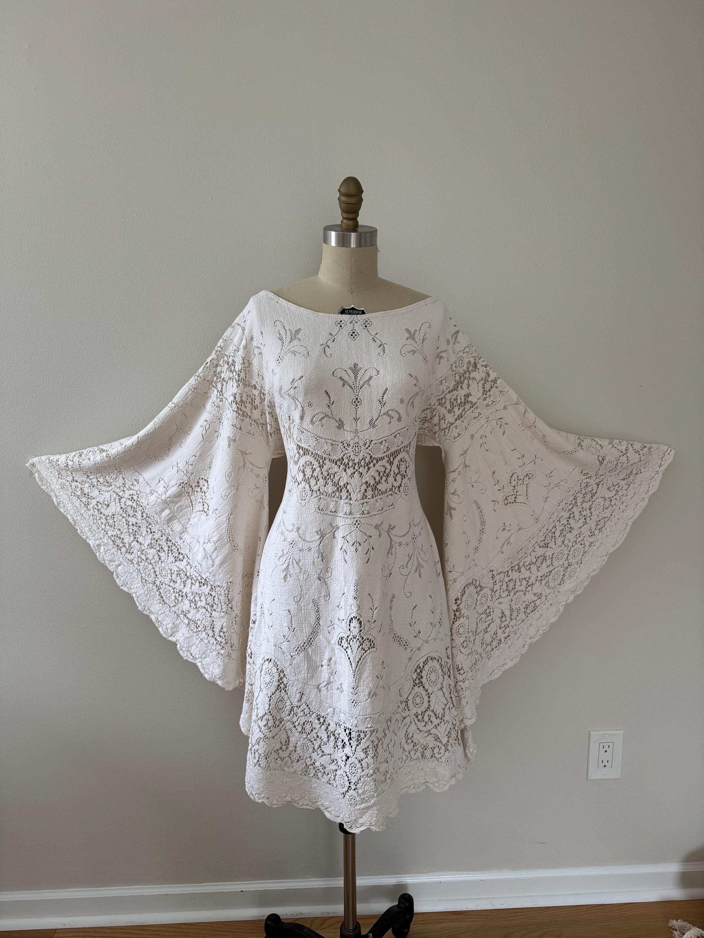Bell Sleeve Lace Dress - Etsy