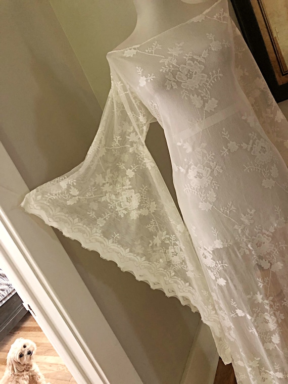 Ivory Lace Art Deco Lace Wedding Dress | BoHo 70s… - image 9