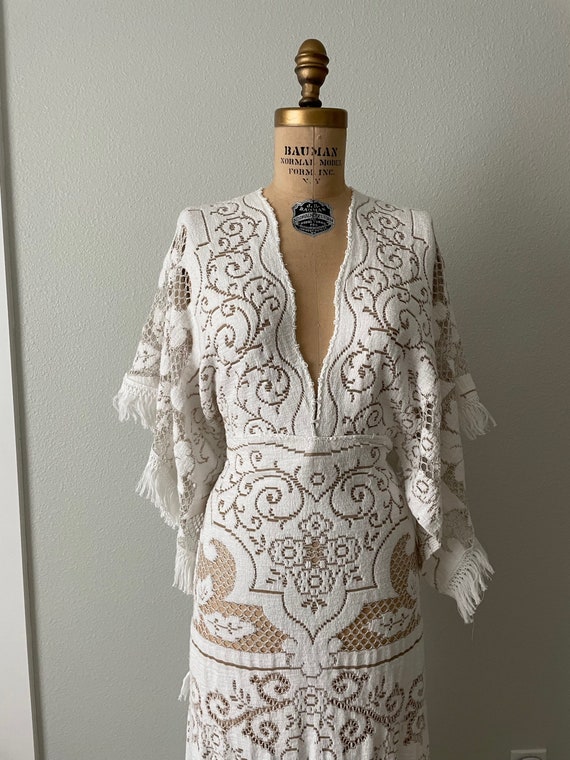 Off White & Brown Lace Rustic Wedding Dress, Photoshoot