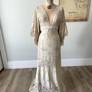 champagne western dresses Champagne Long Sleeve Crystal Gown M