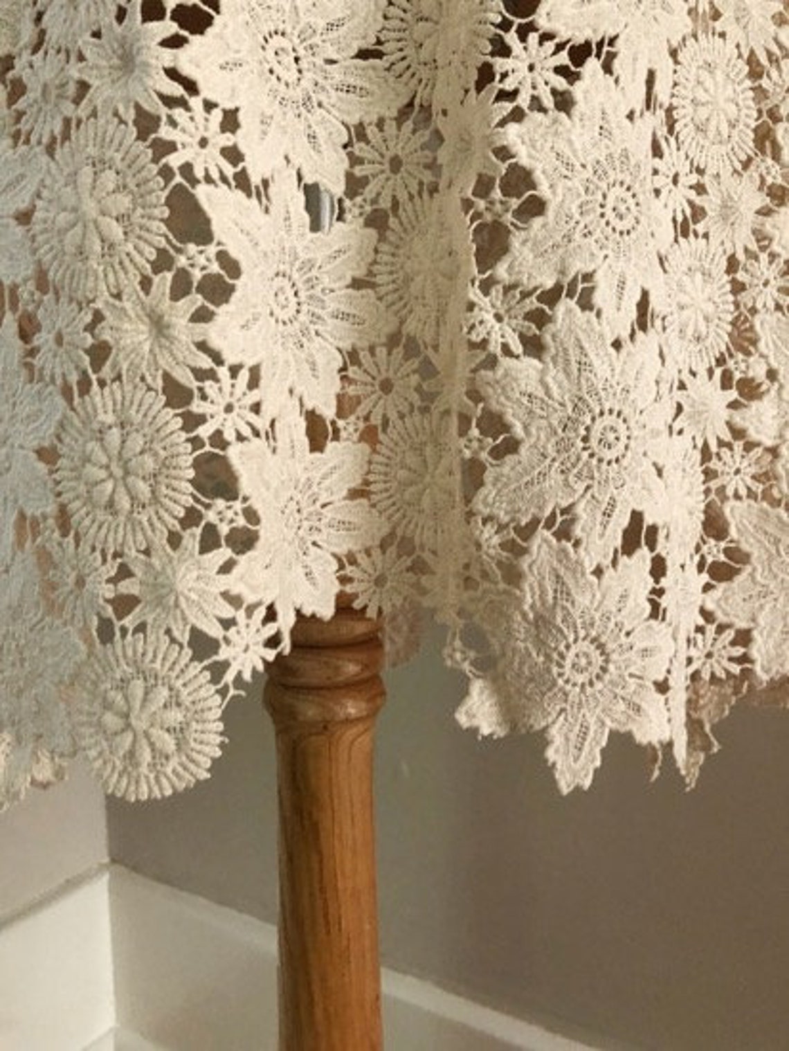 Bell Sleeve Vintage 70s Cream Crochet BoHo wedding Mini dress | Etsy