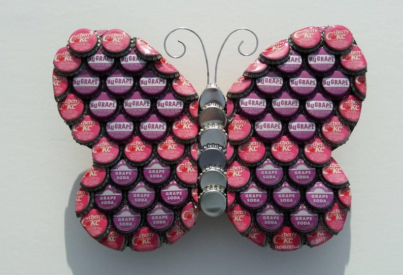 Bottle Cap Butterfly Bottlecap Art Etsy