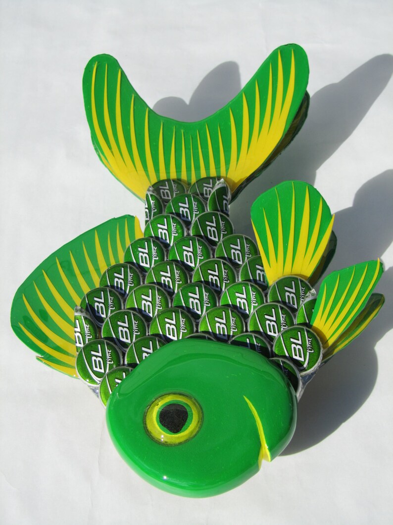 Metal BottleCap Wall Art Goldfish Budlight Lime Beer Cap Art Etsy