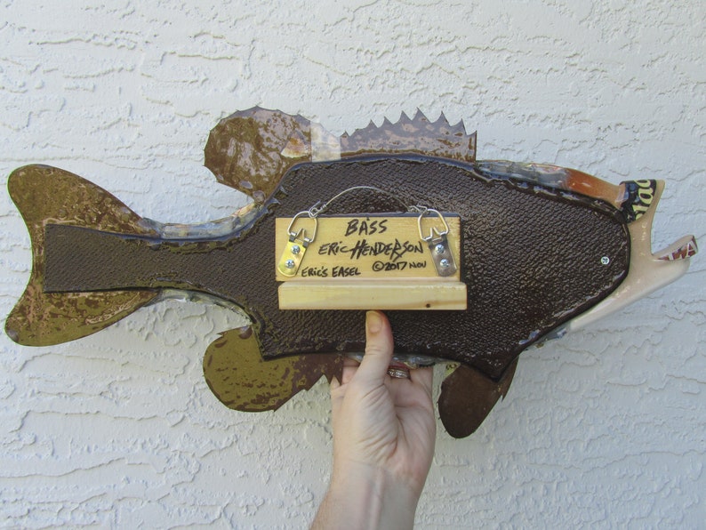 Metal Bottle Cap Wall Art Large Mouth Bass Etsy