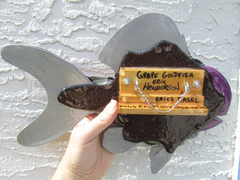 Goldfish Art Metal BottleCap Purple Fish Wall Art GRAPE SODA Etsy