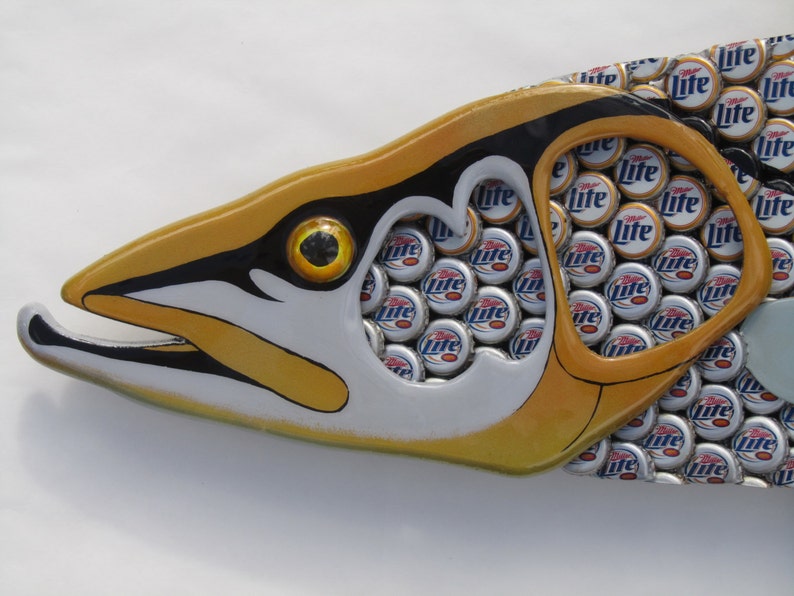 Snook Fish Metal Wall Art Miller Light Bottle Cap Art Etsy