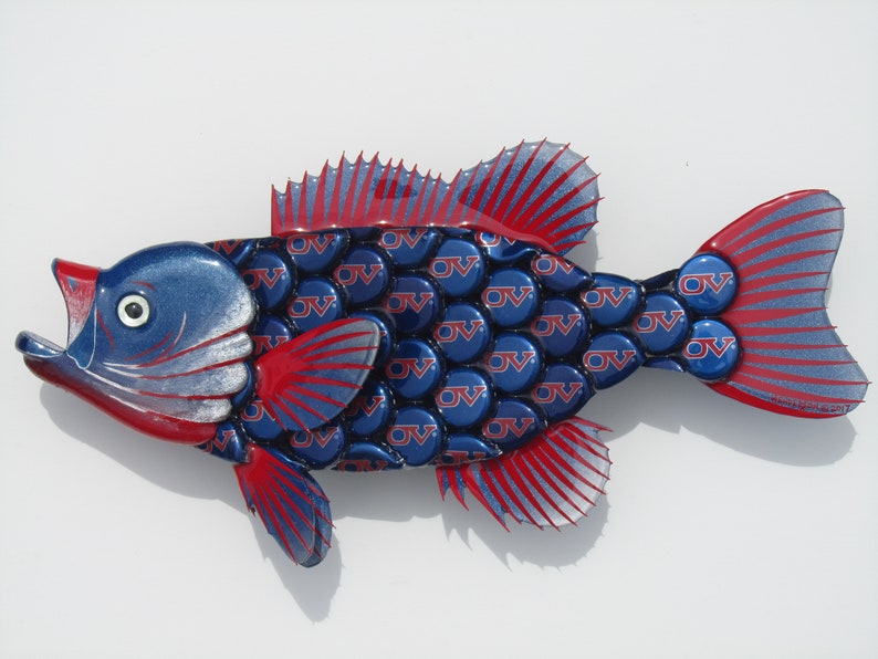 Large Mouth Bass Bottle Cap Fish Art Made with Old Vienna Beer | Etsy