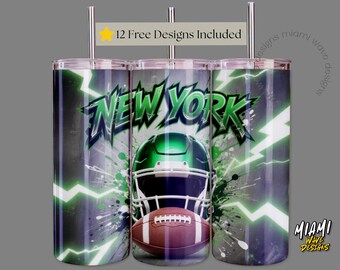 Graffiti Football Team New York Sublimation PNG Digital Download – 20oz Tumbler Wrap 0206
