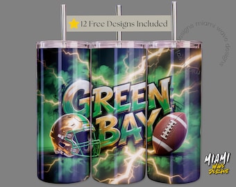 Graffiti Football Team Green Bay Sublimation PNG Digital Download – 20oz Tumbler Wrap 0193