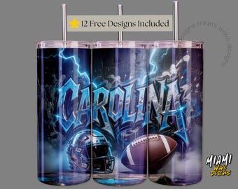 Graffiti Football Team Carolina Sublimation PNG-20oz Tumbler Wrap 0186