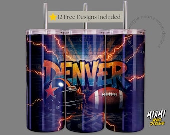 Graffiti Football Team Denver Sublimation PNG Digital Download – 20oz Tumbler Wrap 0191