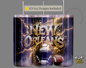 Graffiti Football Team New Orleans Sublimation PNG Digital Download – 20oz Tumbler Wrap 0204