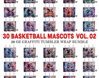 Graffiti Baseball Team Mascots | 20oz Tumbler Wrap Bundle (PNG)