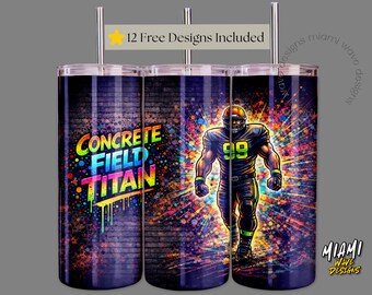 Graffiti Football Player Tumbler Wrap, 20oz Skinny PNG (Digital Download)
