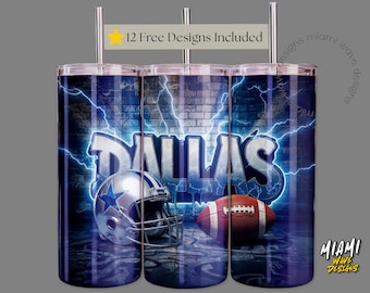 Graffiti Football Team Dallas Sublimation PNG-20oz Tumbler Wrap 0190