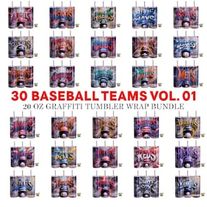 Graffiti Baseball Tumbler Wrap Bundle | 30 lag PNG digitala nedladdningar | 20oz smal tumbler sublimering | Gatukonstdesign 0218