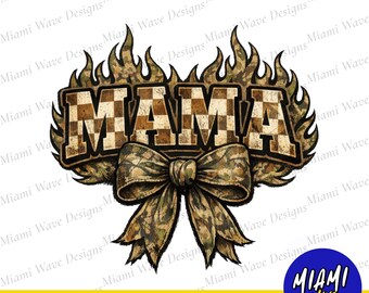 Hunting Mama Camo Western Retro PNG, Trendy Mom Shirt Sublimation Design, Camo Print Hunter Mom Camo Digital Download 0227