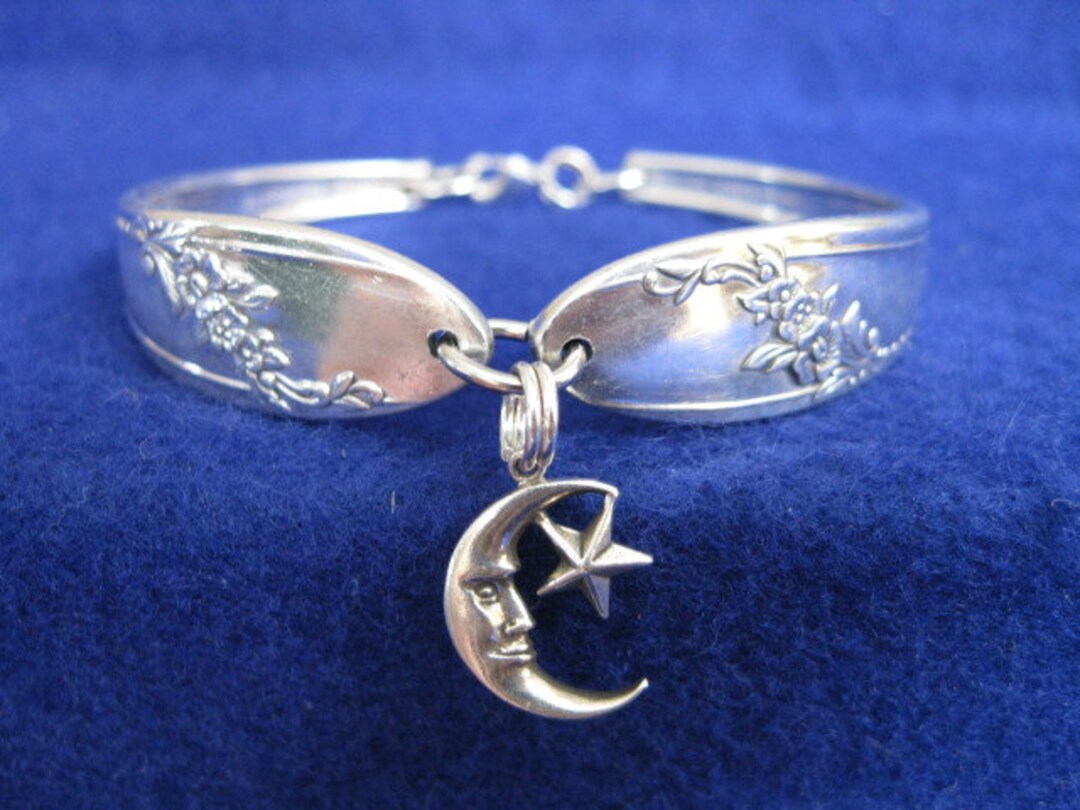 Old Vintage Silver Spoon Bracelet W/ Sterling Silver Man in Etsy