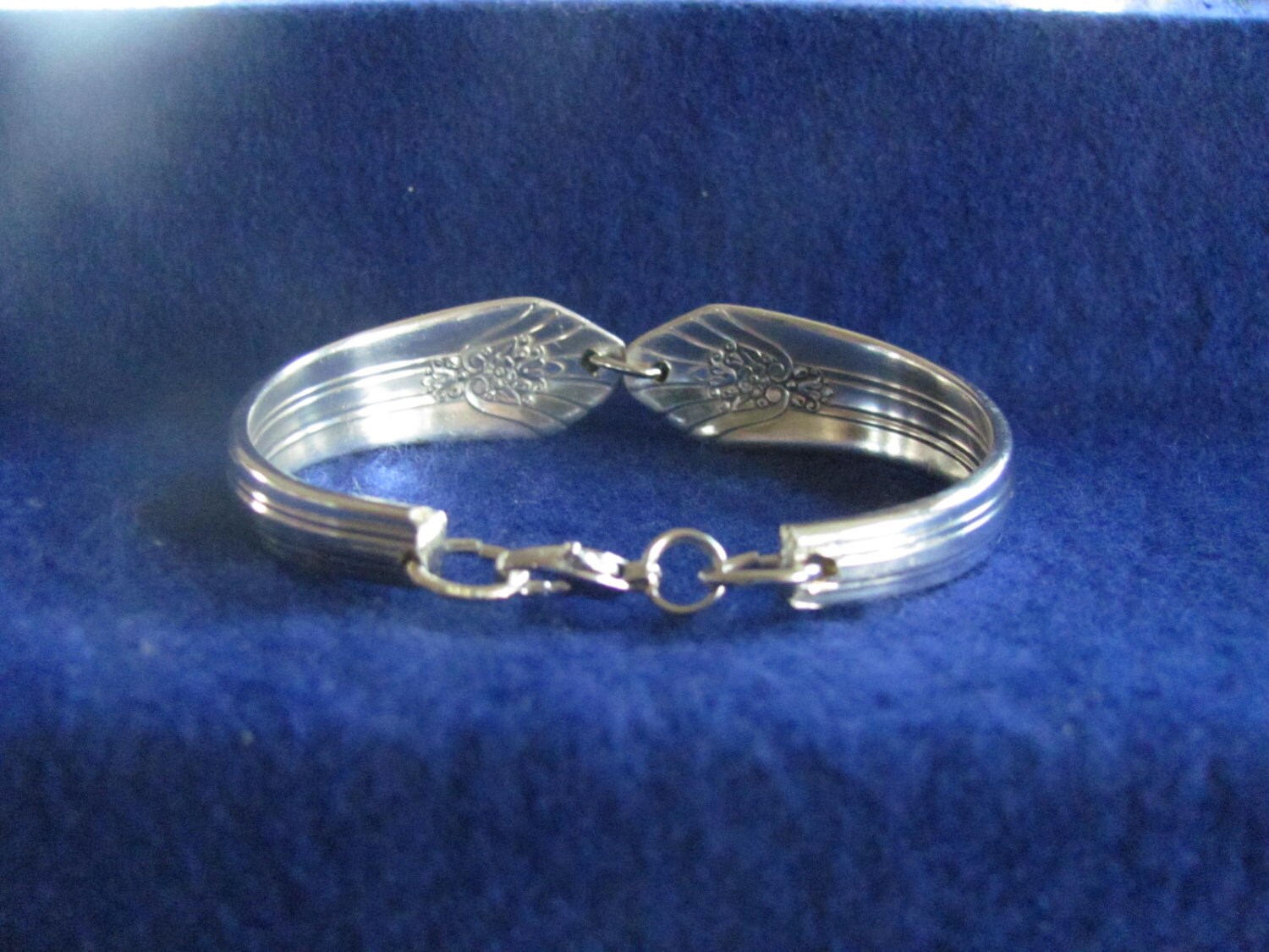 Old Vintage Silver Spoon Bracelet W/ Sterling Silver Dragonfly Etsy