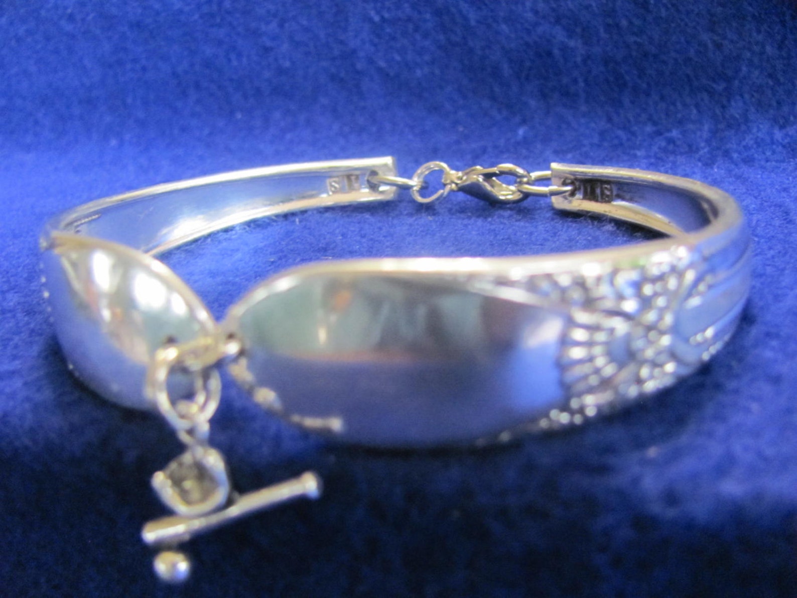 Old Vintage Silver Spoon Bracelet W/ Sterling Silver Baseball Etsy
