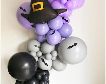 DIY ballonslinger kit heks en vleermuis – decoratie halloweenfeest