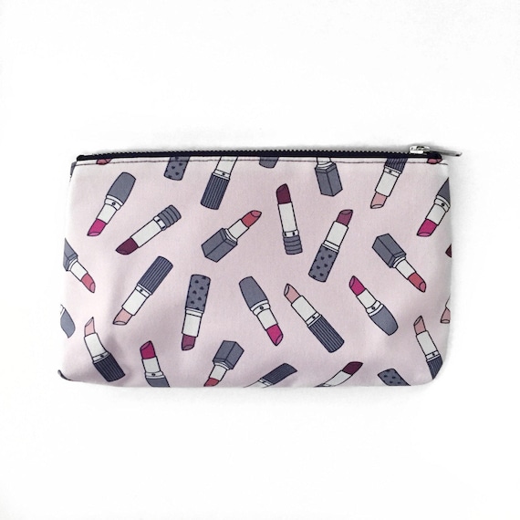 SALE Slim Cosmetic Pouch Lipstick Bag Cute Girly Design - Etsy