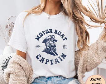 Funny Motor Boating Vintage Motor Boat Captain T-Shirt