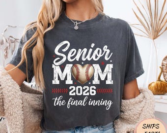 Baseball Senior Mom 2026 Shirt, Final Inning Proud Mama Tee, Senior Night Baseball Mom Gift