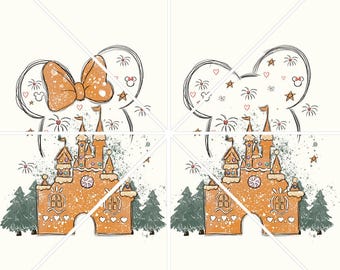 Christmas Mouse Gingerbread Castle PNG, Magic Kingdom (Digital Download)