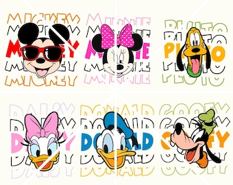 Mouse and Friend Png Bundle, Mouse Ear Png Bundle, Watercolor Backround Png, Magical Kingdom Png, Family Trip Png