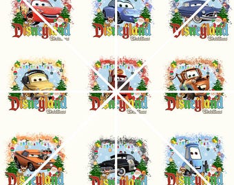 Pacchetto di Natale Disney Cars Santa Png, Saetta McQueen Natale Png, Disney Merry Xmas Png,