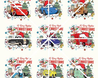 Pacchetto di Natale Disney Cars Santa Png, Saetta McQueen Natale Png, Disney Merry Xmas Png,