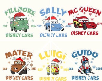 Pacchetto di Natale Disney Cars Santa Png, Saetta McQueen Natale Png, Disney Merry Xmas Png,