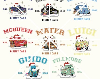 Pacchetto di Natale Disney Cars Santa Png, Saetta McQueen Natale Png, Disney Merry Xmas Png,
