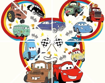 Cars Christmas Cartoon PNG, Kids Design (Digital Download)
