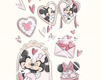 Pink Bow Coquette Mickey Minnie Valentine's Day Png Sublimation Design Download, Trendy Valentines Day Shirt Png, We're Perfect Match Png