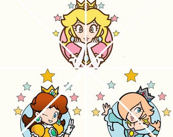 Super Mario Princess Characters PNG (Digital Download)